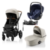 Britax Römer SMILE III Beige COMFORT PLUS BUNDLE (inkl. Sportwagen,  Kinderwagenaufsatz,  BABY-SAFE i-SIZE Moonlight Blue,  Flex Base)
