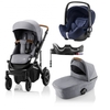 Britax Römer SMILE III Frost Grey /Brown handle COMFORT PLUS BUNDLE (inkl. Sportwagen,  Kinderwagenaufsatz,  BABY-SAFE i-SIZE Moonlight Blue,  Flex Base)