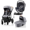 Britax Römer SMILE III Frost Grey Brown handle COMFORT PLUS BUNDLE (inkl. Sportwagen,  Kinderwagenaufsatz,  BABY-SAFE i-SIZE Storm Grey,  Flex Base)