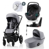 Britax Römer SMILE III Frost Grey/black COMFORT PLUS iSENSE STAY COOL BUNDLE (inkl. Sportwagen,  Kinderwagenaufsatz,  BABY-SAFE iSENSE MidnightGrey, Base