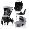 Britax Römer SMILE III Frost Grey/brown COMFORT PLUS iSENSE BUNDLE (inkl. Sportwagen,  Kinderwagenaufsatz,  BABY-SAFE iSENSE Space Black Smile,  Base)