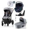 Britax Römer SMILE III Frost Grey/brown COMFORT PLUS iSENSE STAY COOL BUNDLE (inkl. Sportwagen,  Kinderwagenaufsatz,  BABY-SAFE iSENSE Indigo Blue, Base)