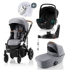 Britax Römer SMILE III Frost Grey/brown COMFORT PLUS iSENSE STAY COOL BUNDLE (inkl. Sportwagen,  Kinderwagenaufsatz,  BABY-SAFE iSENSE Space Black, Base)