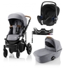 Britax Römer SMILE III Frost Grey/brown handle COMFORT PLUS BUNDLE (inkl. Sportwagen,  Kinderwagenaufsatz,  BABY-SAFE i-SIZE Cosmos Black,  Flex Base)