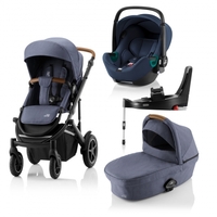 Britax Römer SMILE III Indigo Blue COMFORT PLUS iSENSE BUNDLE (inkl. Sportwagen,  Kinderwagenaufsatz,  BABY-SAFE iSENSE Indigo Blue Smile,  Base)