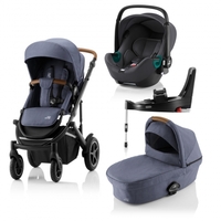 Britax Römer SMILE III Indigo Blue COMFORT PLUS iSENSE BUNDLE (inkl. Sportwagen,  Kinderwagenaufsatz,  BABY-SAFE iSENSE Midnight Grey Smile,  Base)