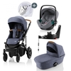 Britax Römer SMILE III Indigo Blue COMFORT PLUS iSENSE STAY COOL BUNDLE (inkl. Sportwagen,  Kinderwagenaufsatz,  BABY-SAFE iSENSE Frost Grey,  Base)