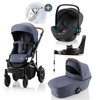 Britax Römer SMILE III Indigo Blue COMFORT PLUS iSENSE STAY COOL BUNDLE (inkl. Sportwagen,  Kinderwagenaufsatz,  BABY-SAFE iSENSE Midnight Grey,  Base)