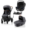 Britax Römer SMILE III Midnight Grey brown handle COMFORT PLUS BUNDLE (inkl. Sportwagen,  Kinderwagenaufsatz,  BABY-SAFE i-SIZE Cosmos Black,  Flex Base)
