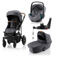 Britax Römer SMILE III Midnight Grey COMFORT PLUS iSENSE BUNDLE (inkl. Sportwagen,  Kinderwagenaufsatz,  BABY-SAFE iSENSE Frost Grey Smile,  Base)