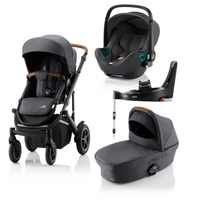 Britax Römer SMILE III Midnight Grey COMFORT PLUS iSENSE BUNDLE (inkl. Sportwagen,  Kinderwagenaufsatz,  BABY-SAFE iSENSE Midnight Grey Smile,  Base)