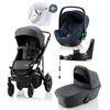 Britax Römer SMILE III Midnight Grey COMFORT PLUS iSENSE STAY COOL BUNDLE (inkl. Sportwagen,  Kinderwagenaufsatz,  BABY-SAFE iSENSE Indigo Blue,  Base)