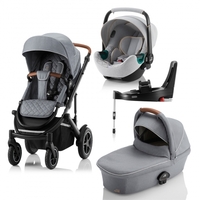 Britax Römer SMILE III Nordic Grey COMFORT PLUS iSENSE BUNDLE (inkl. Sportwagen,  Kinderwagenaufsatz,  BABY-SAFE iSENSE Nordic Grey Smile,  Base)