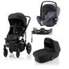 Britax Römer SMILE III Space Black COMFORT PLUS BUNDLE (inkl. Sportwagen,  Kinderwagenaufsatz,  BABY-SAFE i-SIZE Storm Grey,  Flex Base)