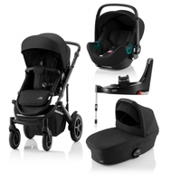 Britax Römer SMILE III Space Black COMFORT PLUS iSENSE BUNDLE (inkl. Sportwagen,  Kinderwagenaufsatz,  BABY-SAFE iSENSE Space Black Smile,  Base)