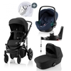 Britax Römer SMILE III Space Black COMFORT PLUS iSENSE STAY COOL BUNDLE (inkl. Sportwagen,  Kinderwagenaufsatz,  BABY-SAFE iSENSE Indigo Blue,  Base)