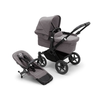 Bugaboo Donkey 5 Mono Complete Black/Grey Melange Kinderwagen-Set mit Liegewanne und Sitz