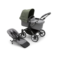 Bugaboo Donkey 5 Mono Complete Graphite/Grey Melange/Forest Green Kinderwagen-Set mit Liegewanne und Sitz