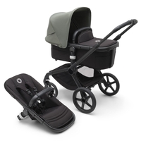 Bugaboo Fox 5 Forest Green / Midnight-Black Kinderwagen-Set mit Liegewanne und Sitz