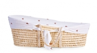 Childhome Moseskorb soft cornhusk natural inkl. Matratze und Bezug Jersey Hearts