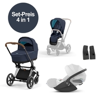 Cybex Priam 4 Set Angebot 2023 - Dark Navy / Chrome Brown - Platinum White Plus