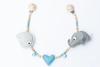 Deine Sommerliebe Kinderwagenkette Elefanten babyblau