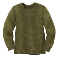 Disana Aran Pullover Oliv Gr. 110/116