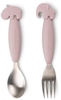 Done by Deer Easy-grip spoon and fork set - Deer friends - Powder