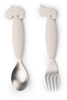 Done by Deer Easy-grip spoon and fork set - Deer friends - Sand