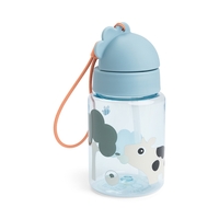 Done by Deer Flasche mit Strohhalm Tiny Farm Blue 280ml