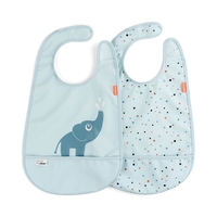 Done by Deer Lätzchen mit Klettverschluss 2er Pack Elphee blau