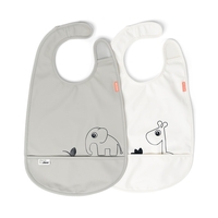 Done by Deer Lätzchen mit Klettverschluss Deer Friends grey 2er Pack