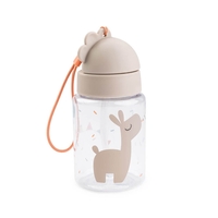 Done by Deer Trinkflasche mit Strohhalm - Celebration in Sand 280ml