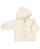 Engel Natur Kapuzenjacke mit Holzknöpfen Merino Fleece 50/56 natur