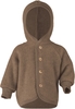 Engel Natur Kapuzenjacke mit Holzknöpfen Merino Fleece 50/56 walnuss