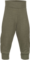 Engel Natur Merino/Seide Babyhose lang mit Nabelbund GOTS 62/68 olive