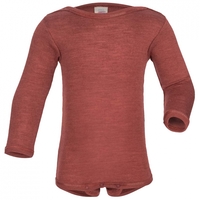 Engel Natur Merino/Seide Langarm Babybody GOTS 74/80 kupfer