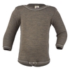 Engel Natur Merino/Seide Langarm Babybody GOTS 74/80 walnuss