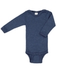 Engel Natur Merino/Seide Langarm Babybody GOTS mit Druckverschluss 98/104 marine