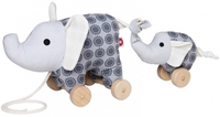 FRANCK & FISCHER Nachziehelefant Noma + Baby grau (Franck and Fischer)