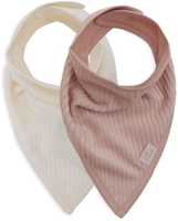 Jollein Lätzchen Bandana Velvet Rib Wild Rose/Ivory,  2-Pack