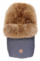 Kaiser Fußsack Nelly Lammfell cappuccino marine melange
