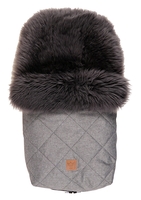 Kaiser Fußsack Nelly Lammfell hochwollig early grey Koll. anthrazit melange