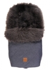 Kaiser Fußsack Nelly Lammfell hochwollig early grey Koll. navy melange