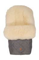 Kaiser Fußsack Nelly Ltd. Edition Lammfell milky sand Koll. anthrazit melange