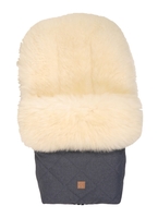 Kaiser Fußsack Nelly Ltd. Edition Lammfell milky sand Koll. navy melange