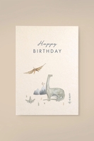Leevje Karte Dino „Happy Birthday“ aus Holzschliffpappe