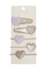 Leevje Haarspangen Lavender Teddy and Heart Mix