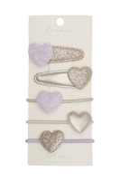 Leevje Haarspangen Lavender Teddy and Heart Mix