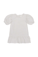 Leevje Kariertes Kleid mit Puffärmeln - 122/128